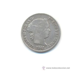 Münzen von Spanien: BONITOS 2 DOS REALES AÑO 1861 ISABEL II CECA DE MADRID